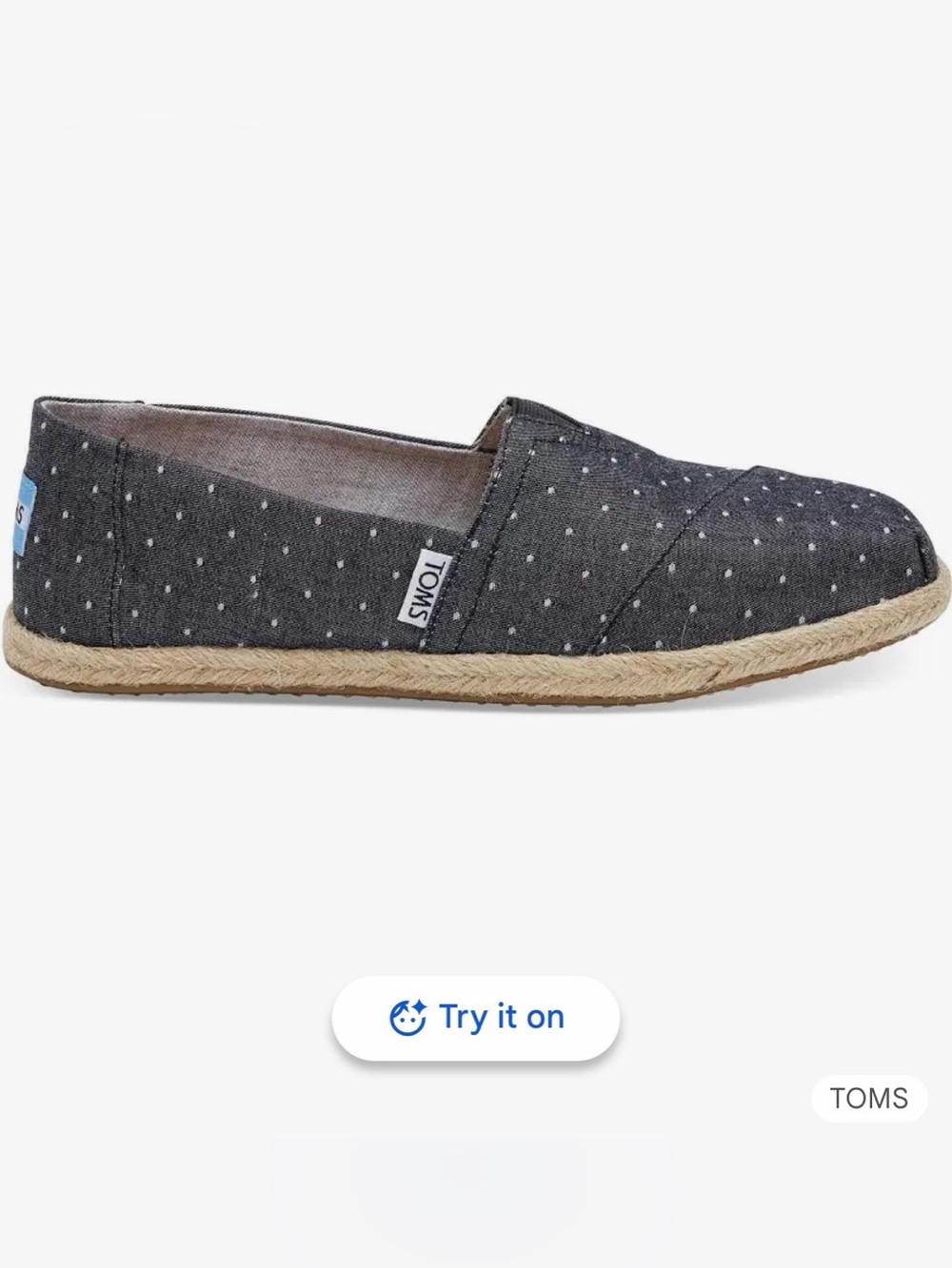 Toms Chambray Polka Dot Slip-On Espadrilles